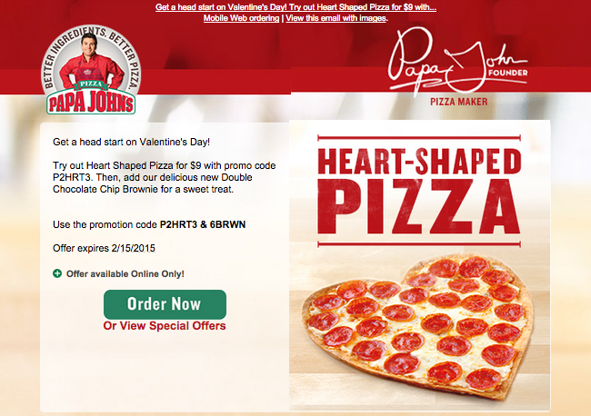 papa johns valentines day offer